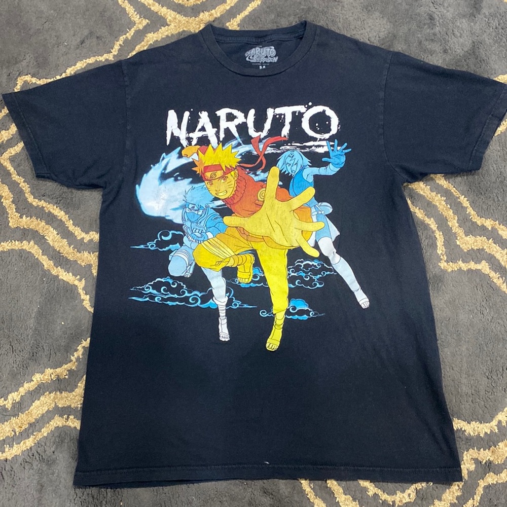 Vintage 2002 Y2K Naruto Black T Shirt Size Medium